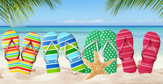 Colorful flip-flop beach towel - Ben Kaufman Sales Co buying guide