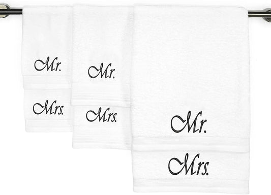 Mr and Mrs personalized embroidered towels by Ben Kaufman Sales Co