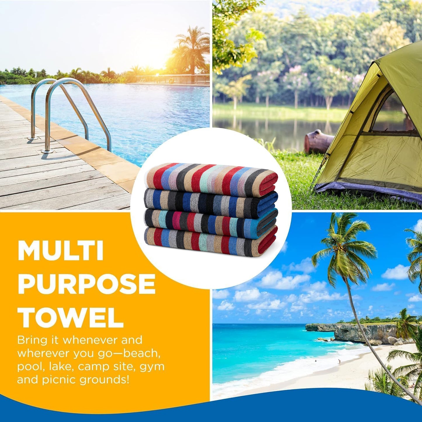 Terry Royal Striped Beach Towels