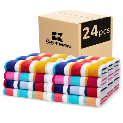 Joey Velour Stripe Beach Towels
