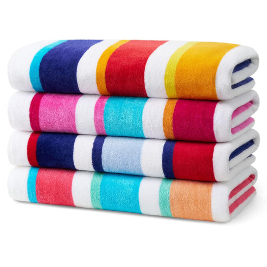 Joey Velour Stripe Beach Towels