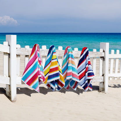 Joey Velour Stripe Beach Towels