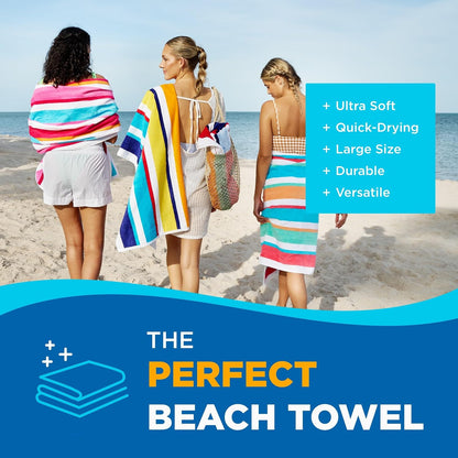 Joey Velour Stripe Beach Towels
