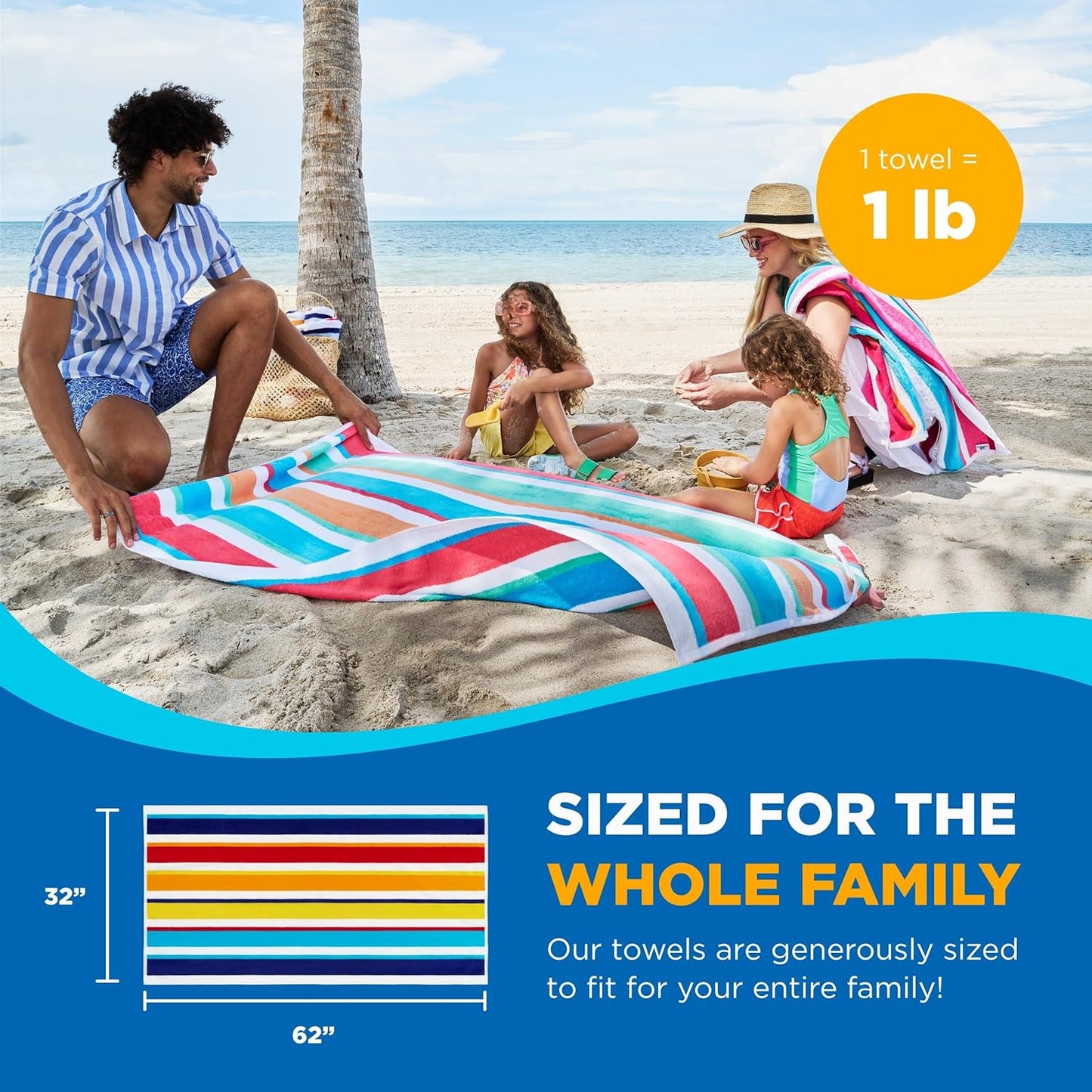 Joey Velour Stripe Beach Towels