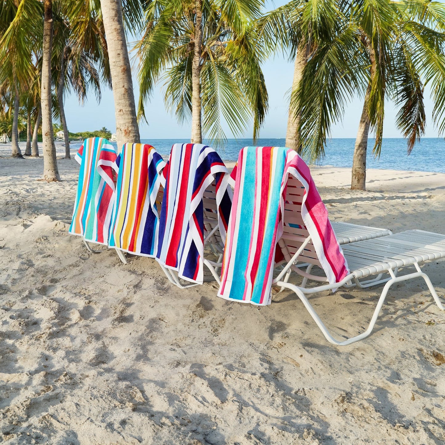 Joey Velour Stripe Beach Towels