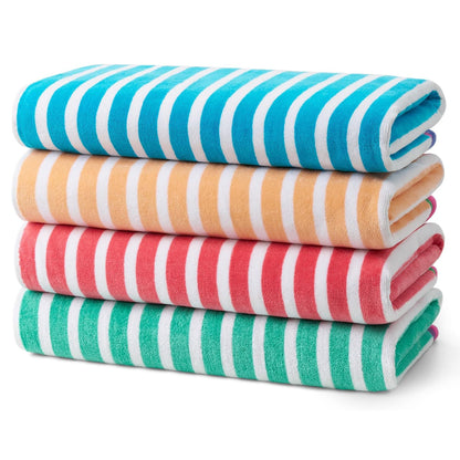 Racing Velour Cabana Stripe Beach Towels