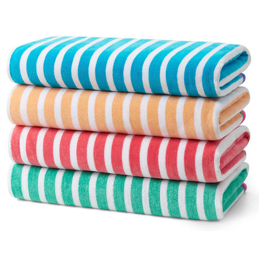 Racing Velour Cabana Stripe Beach Towels