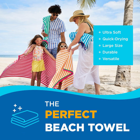Racing Velour Cabana Stripe Beach Towels