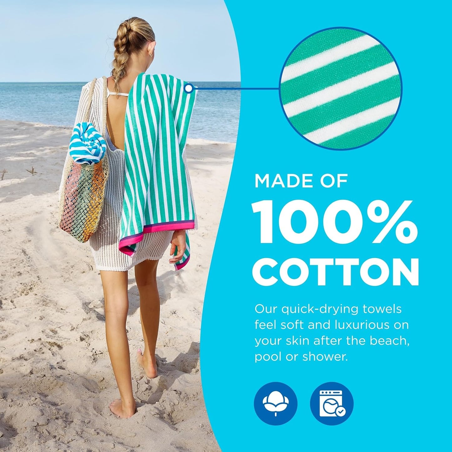 Racing Velour Cabana Stripe Beach Towels