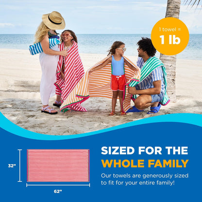 Racing Velour Cabana Stripe Beach Towels