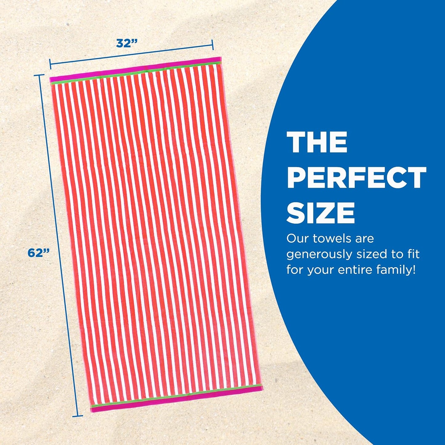 Racing Velour Cabana Stripe Beach Towels