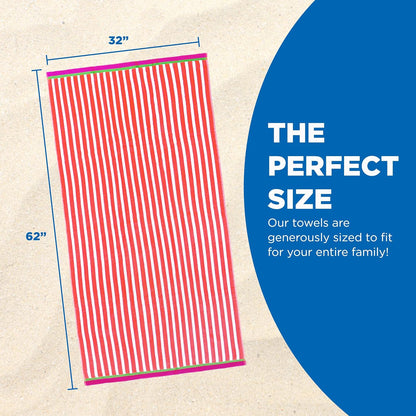 Racing Velour Cabana Stripe Beach Towels