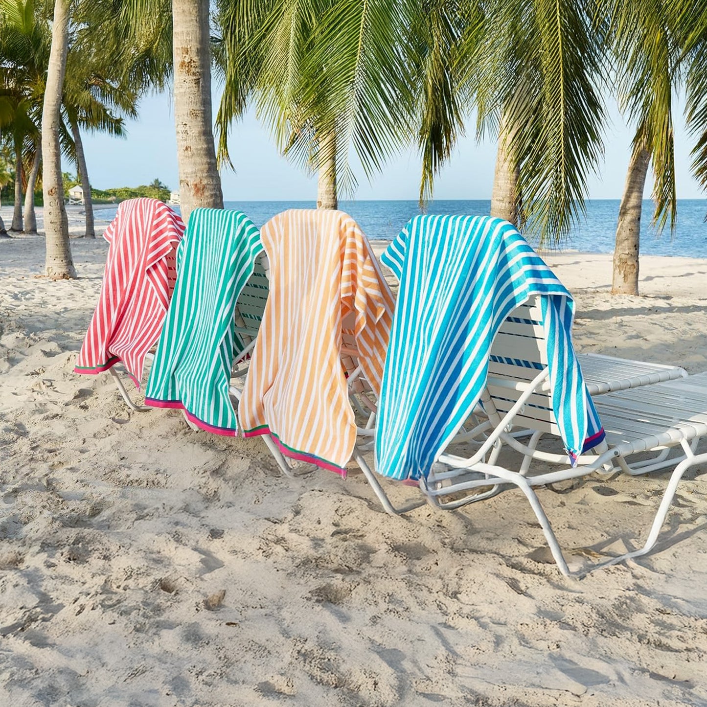 Racing Velour Cabana Stripe Beach Towels