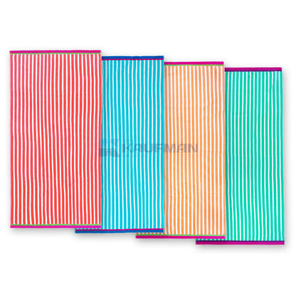 Racing Velour Cabana Stripe Beach Towels