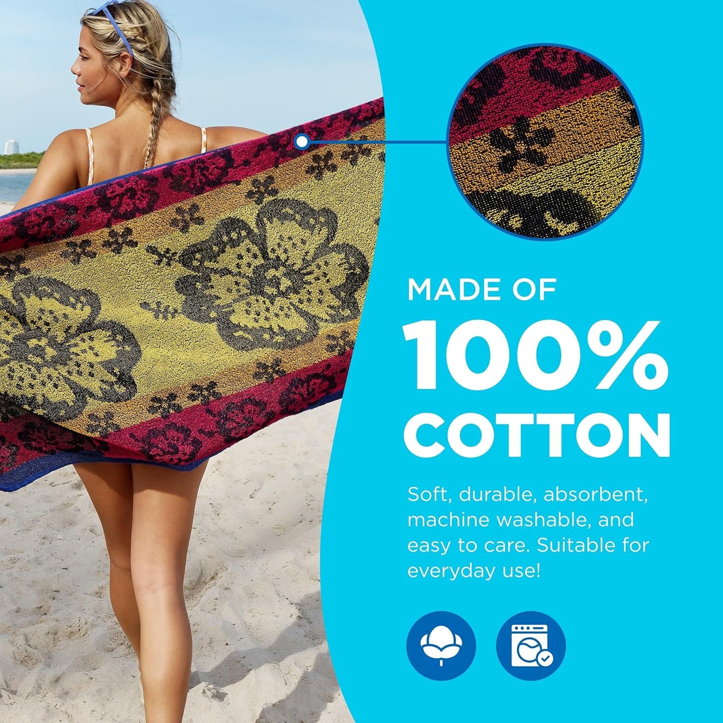 Promo Jacquard Terry Striped Beach Towels