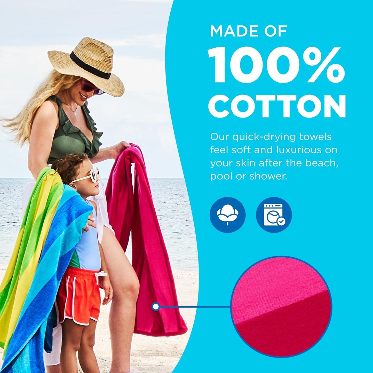 Velour Two-Tone Stripe Beach Towels