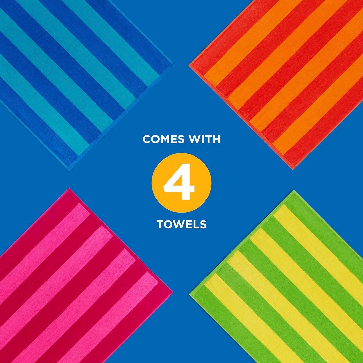 Velour Two-Tone Stripe Beach Towels