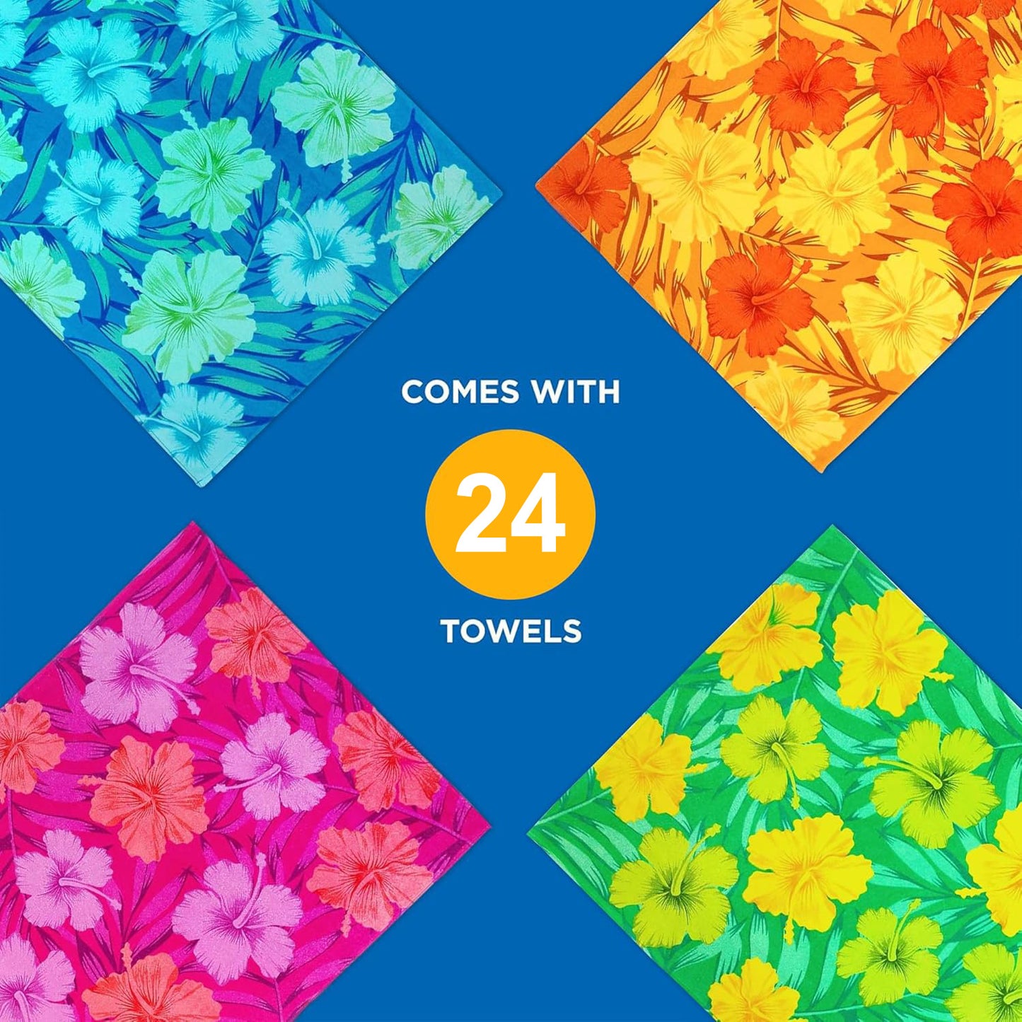 Colorful Hibiscus Printed Terry Beach Towels