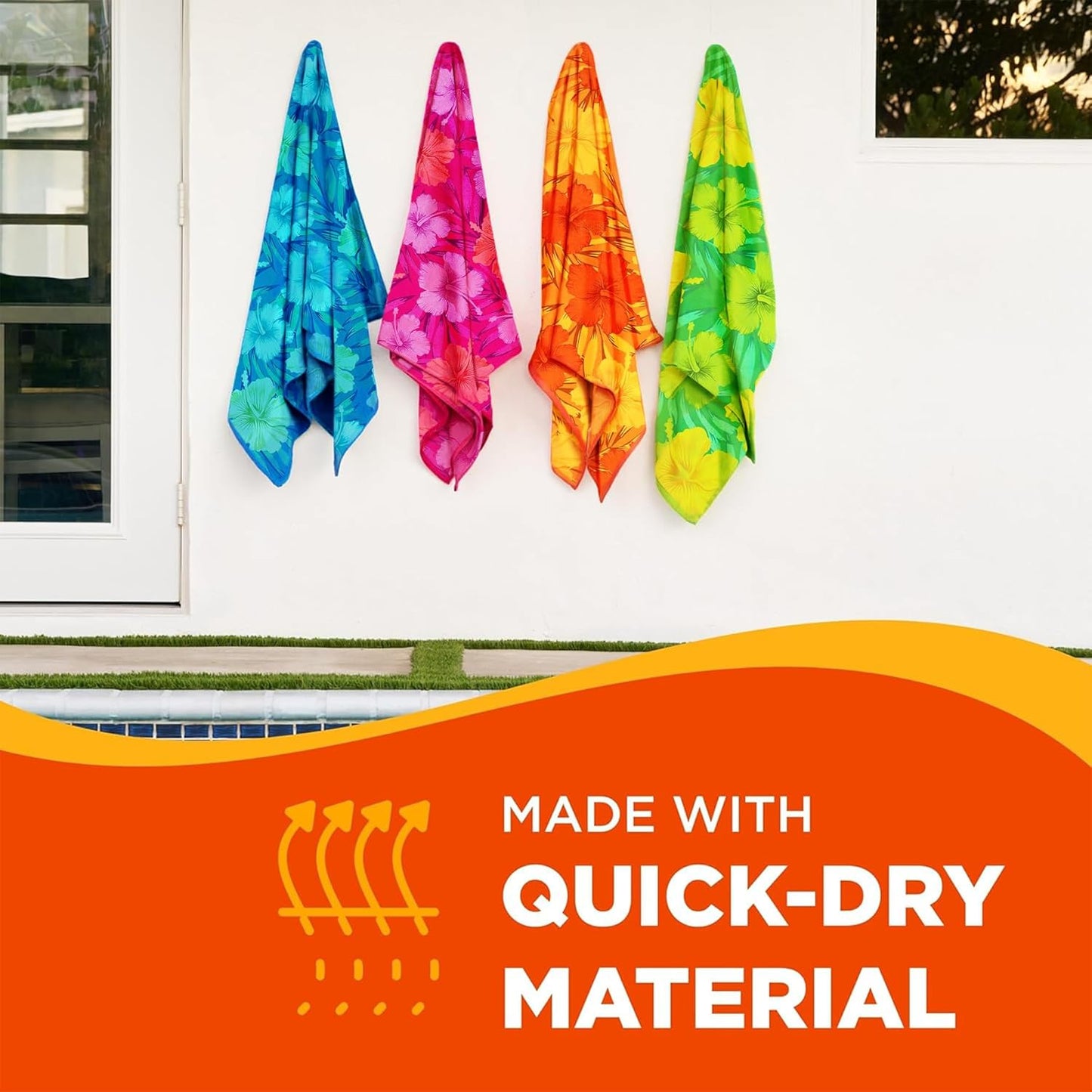 Colorful Hibiscus Printed Terry Beach Towels