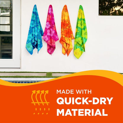 Colorful Hibiscus Printed Terry Beach Towels