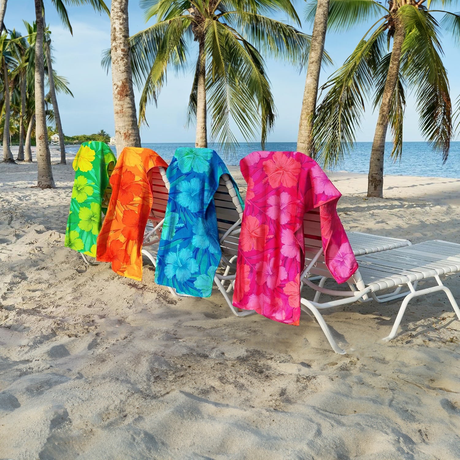 Hibiscus Printed Terry Beach Towels | Ben Kaufman Sales – Ben