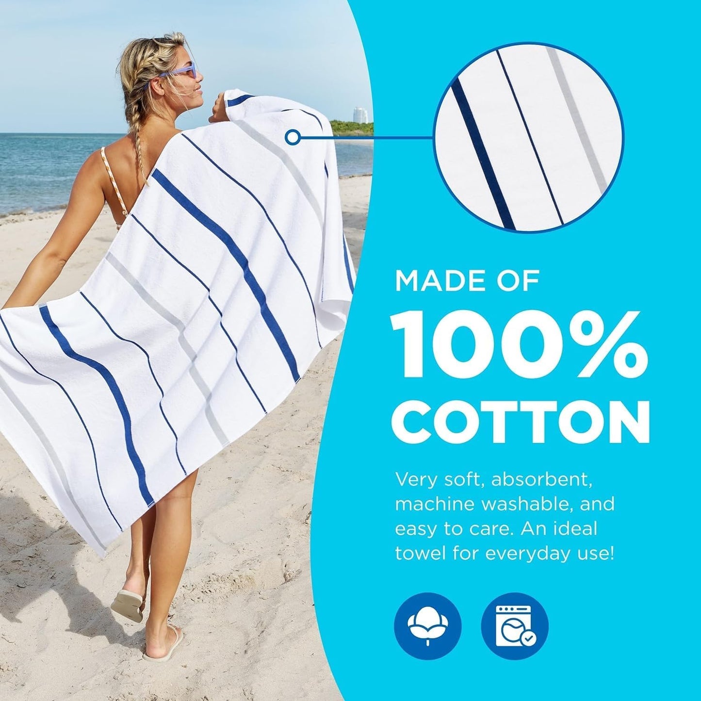 Sailor Stripes Terry Beach Towels