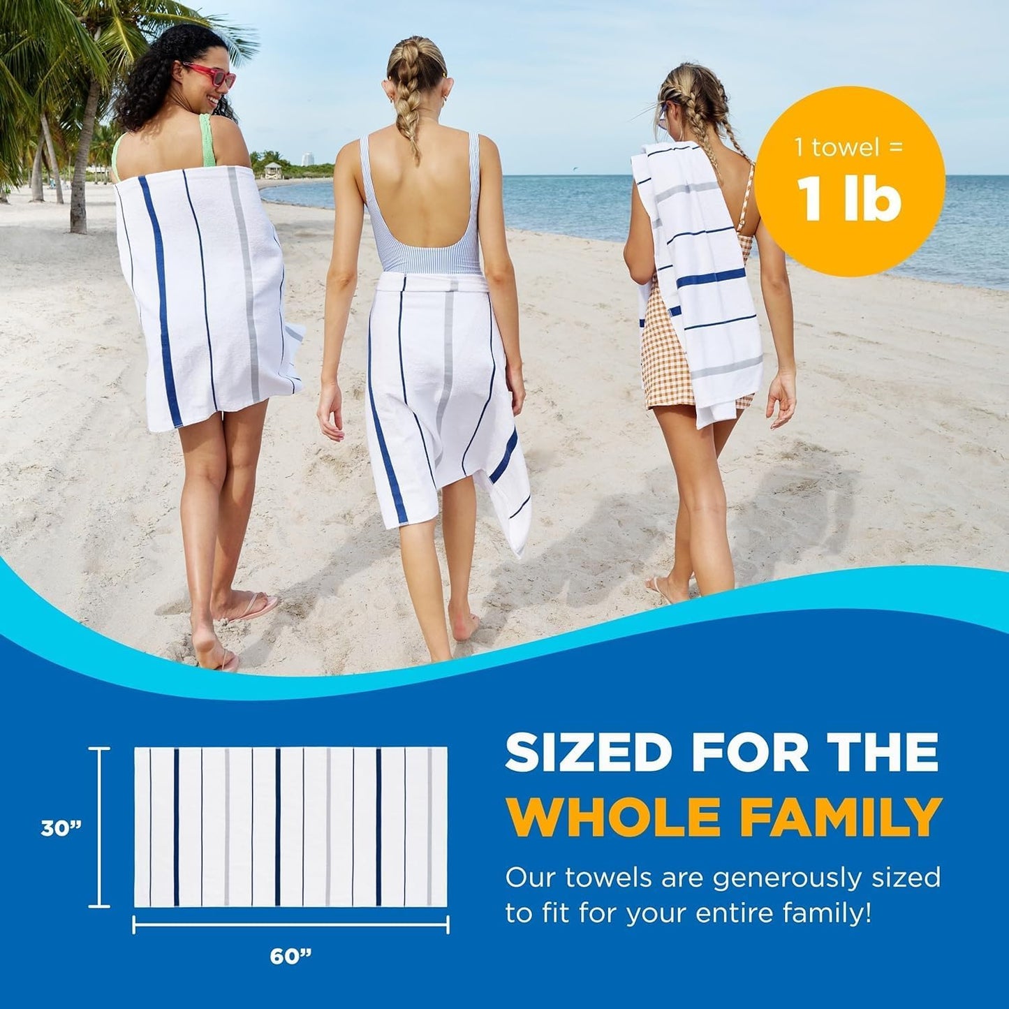Sailor Stripes Terry Beach Towels