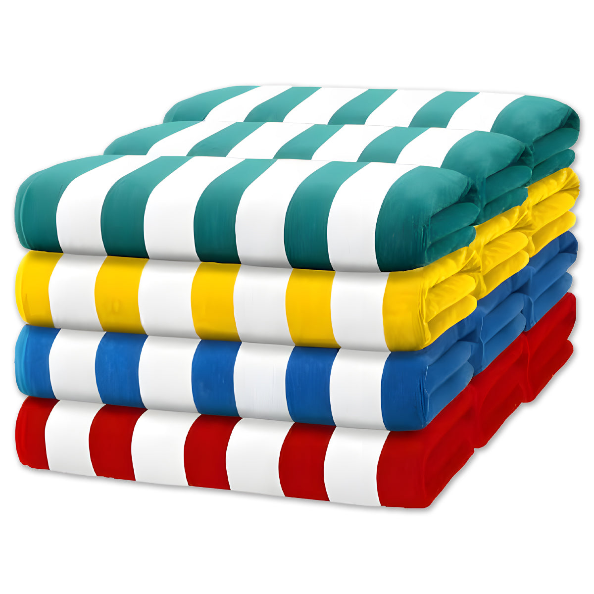 Velour White Cabana Stripe Beach Towels