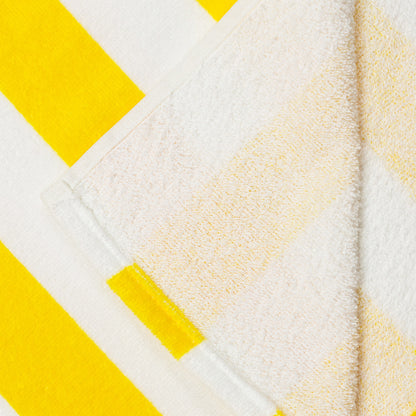 Velour White Cabana Stripe Beach Towels