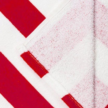 Velour White Cabana Stripe Beach Towels