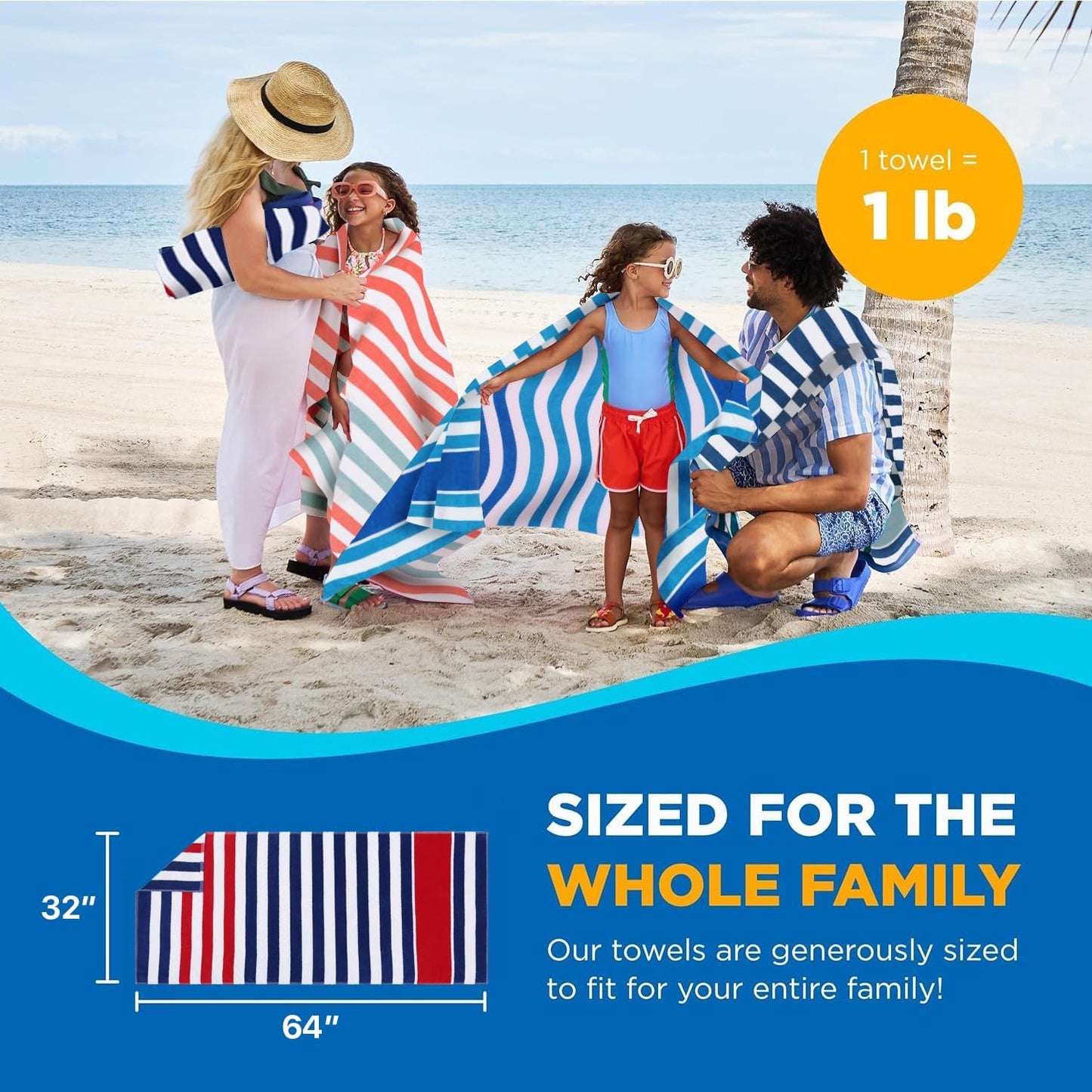 Velour Texture Cabana Stripe Beach Towels