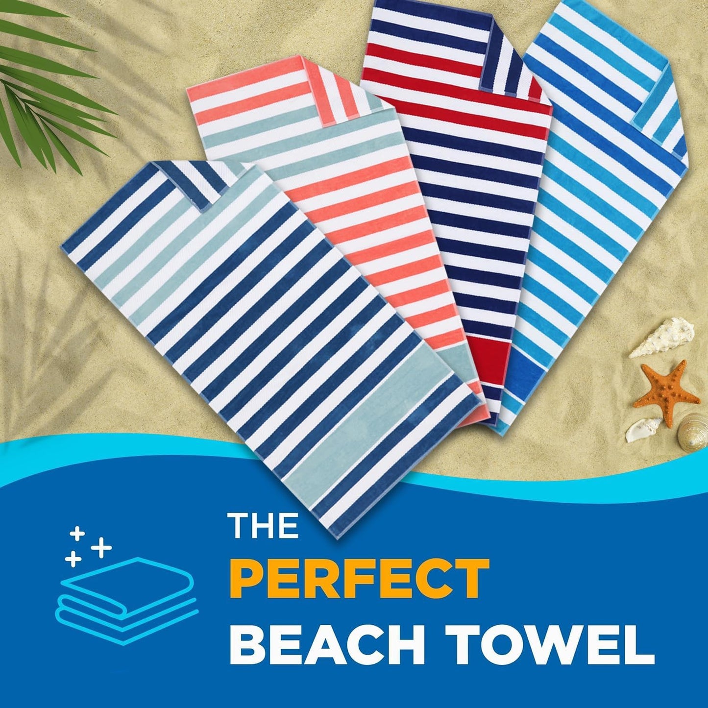 Velour Texture Cabana Stripe Beach Towels