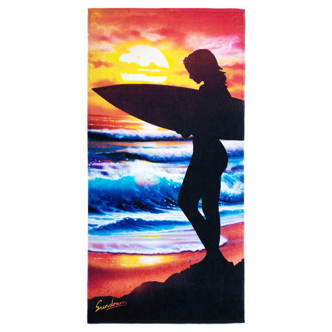 30X60 SUNDRAM SUNSET SURFER PRINTED TOWEL - 6PCS/CASE