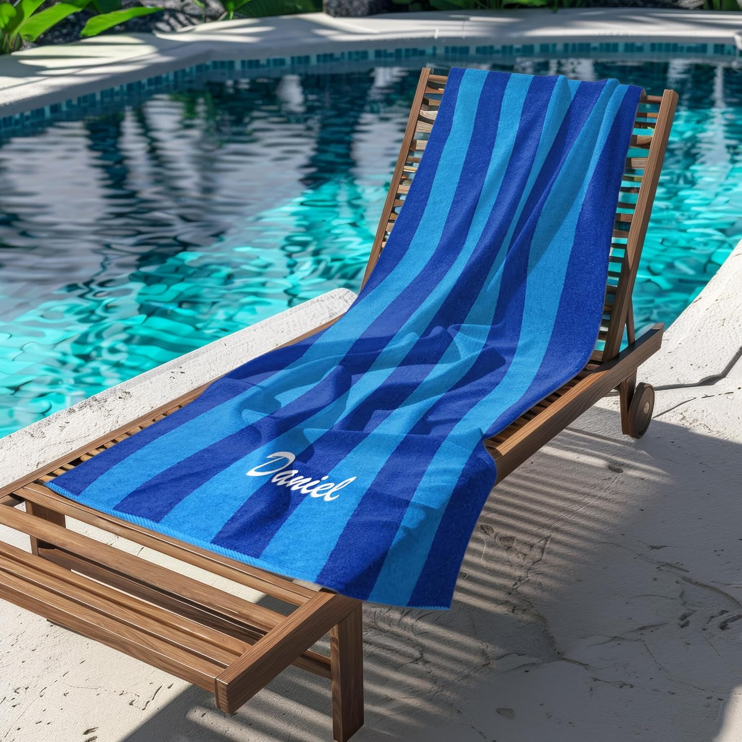 30in x 60in Personalized Velour Beach and Pool Towel
