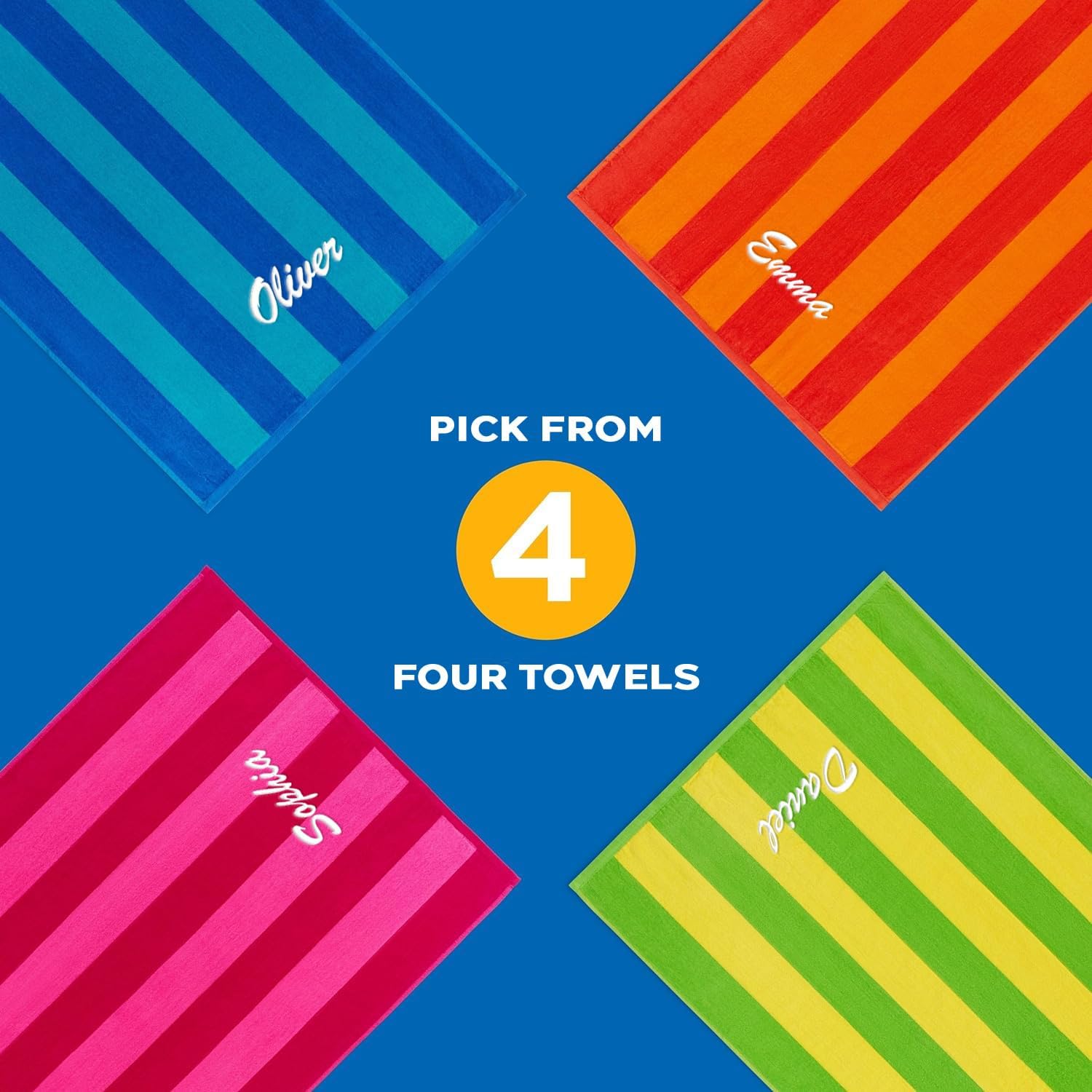 30in x 60in Personalized Velour Beach and Pool Towel