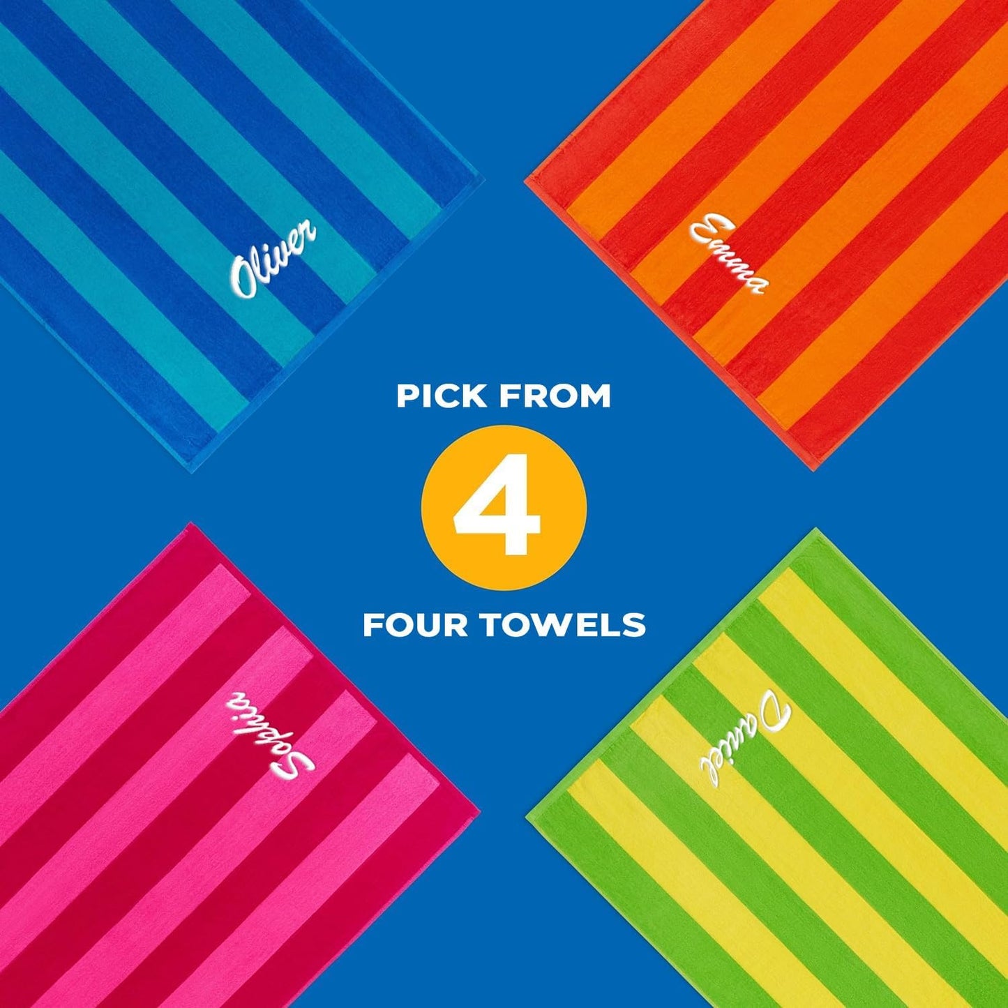 30in x 60in Personalized Velour Beach and Pool Towel