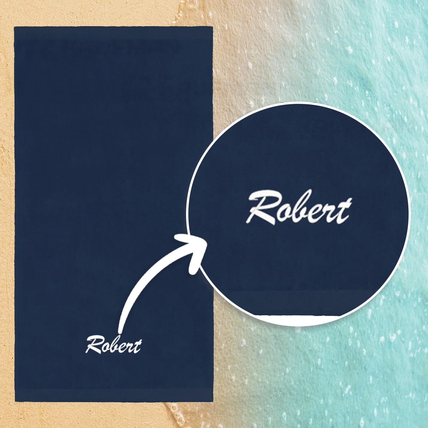 30in x 60in Personalized Velour Beach and Pool Towel