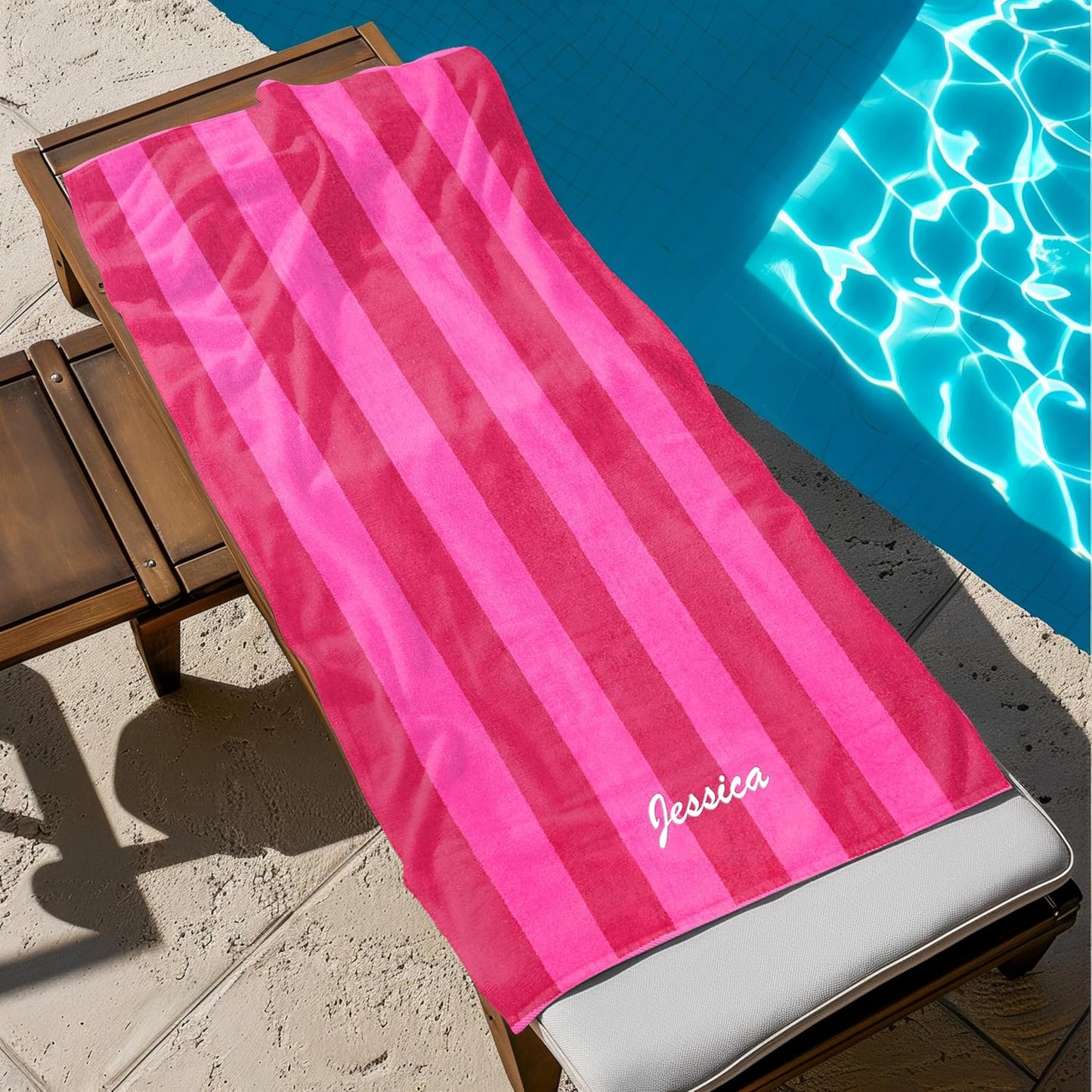 30in x 60in Personalized Velour Beach and Pool Towel