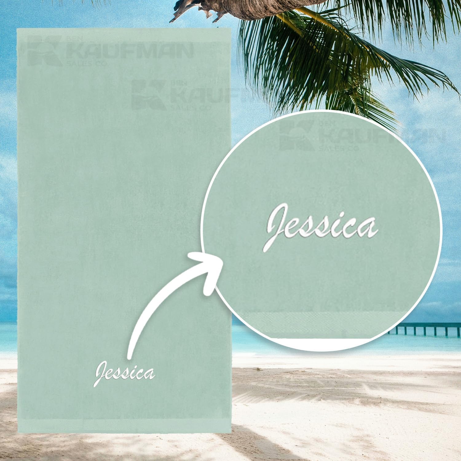 30in x 60in Personalized Velour Beach and Pool Towel