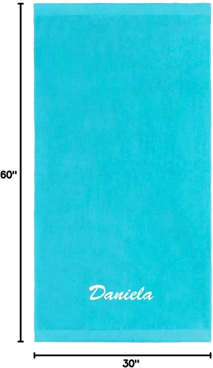 30in x 60in Personalized Velour Beach and Pool Towel