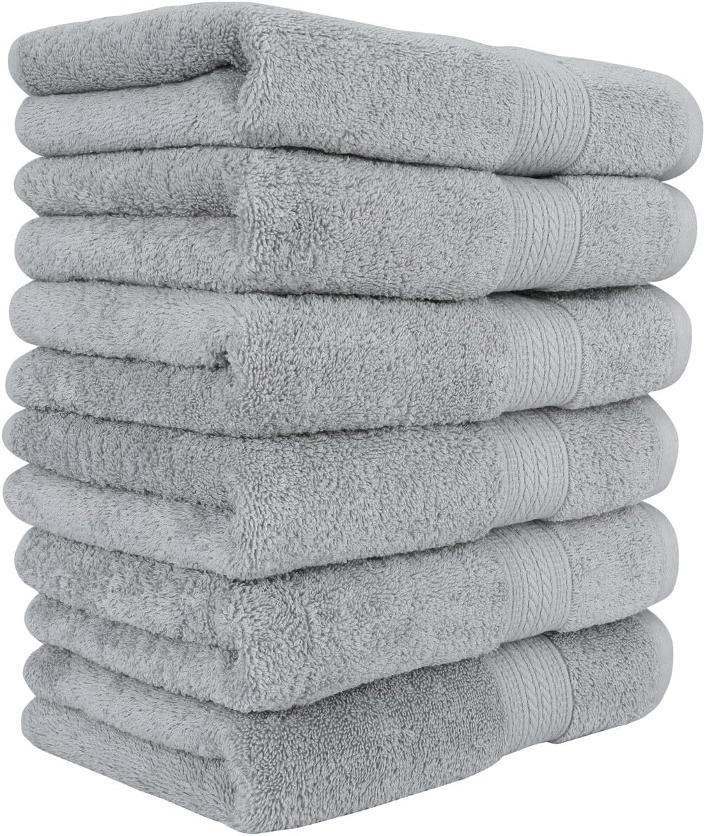 6-Piece Luxury Hand Towel Set | 16 x 28 in | 6 Plush Hand Towels for Bathroom | Ultra Soft & Highly Absorbent 100% Cotton Hand Towels for Bathroom