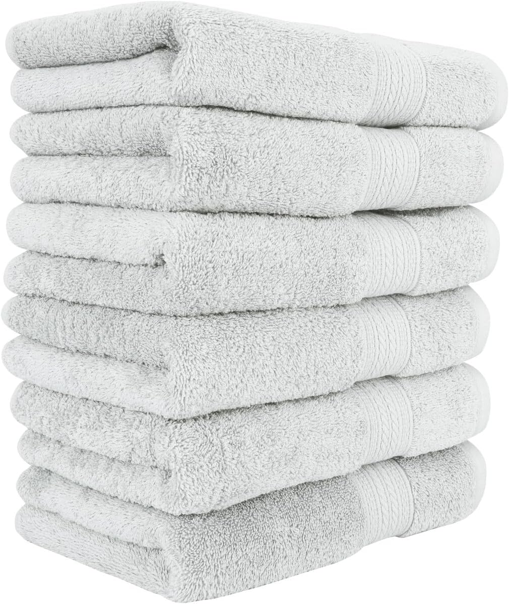 6-Piece Luxury Hand Towel Set | 16 x 28 in | 6 Plush Hand Towels for Bathroom | Ultra Soft & Highly Absorbent 100% Cotton Hand Towels for Bathroom