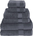 Luxury 100% Cotton Towels | 6 Piece Bath Towel Set | 2 Bath Towels (54 in x 30 in), 2 Hand Towels (16 x 28), 2 Washcloths (13 x 13) | Soft, Absorbent Towels for Bathroom