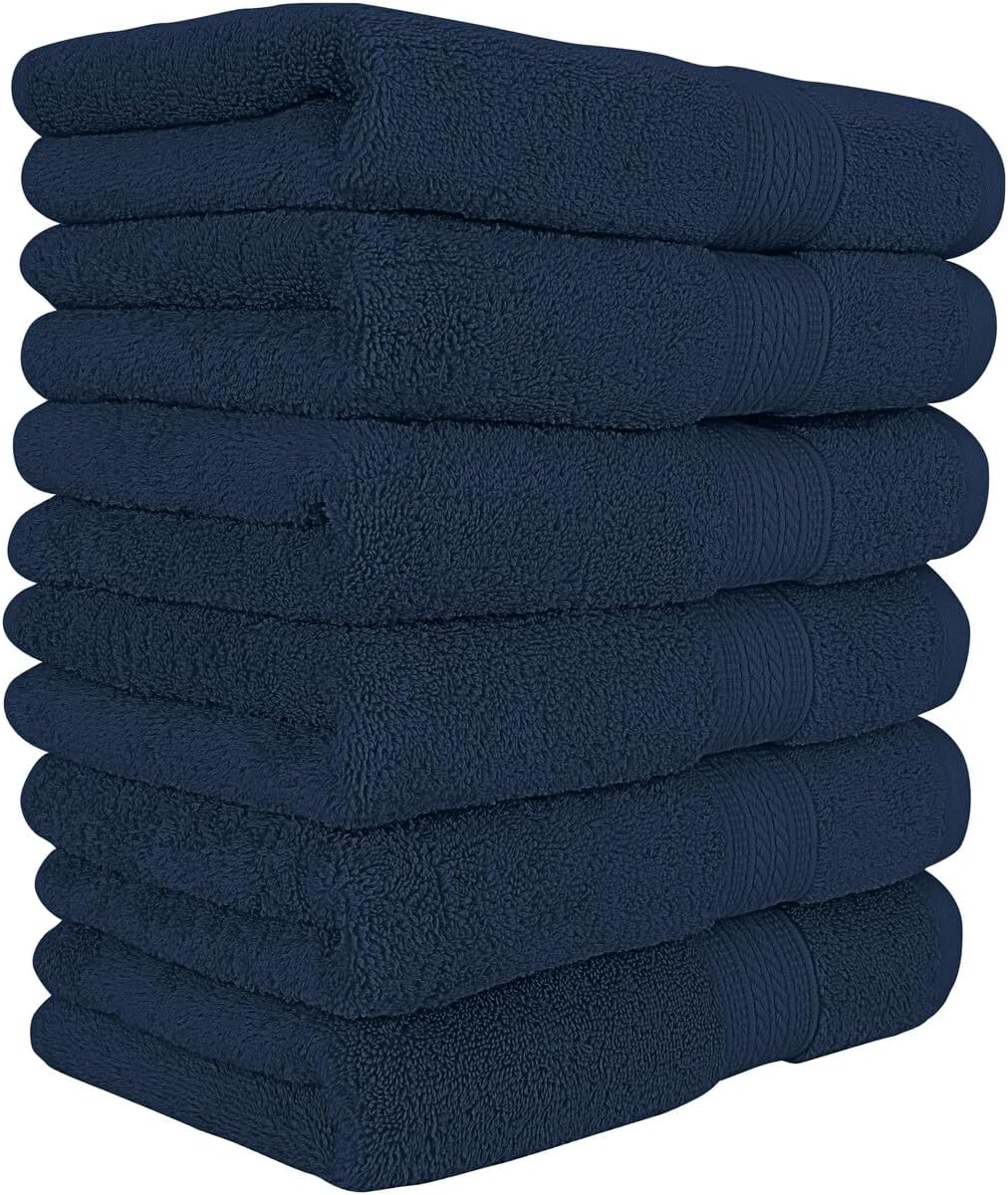 6-Piece Luxury Hand Towel Set | 16 x 28 in | 6 Plush Hand Towels for Bathroom | Ultra Soft & Highly Absorbent 100% Cotton Hand Towels for Bathroom