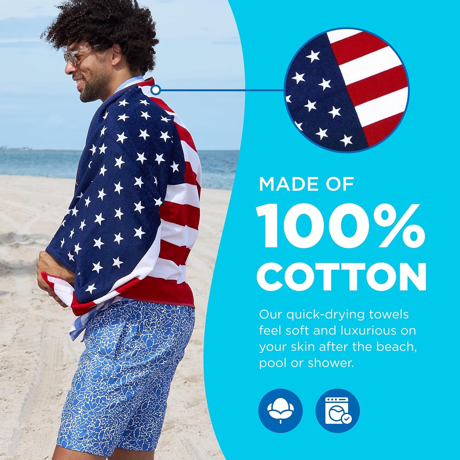 Kaufman Oversized Printed Beach Towels (Pack 2)