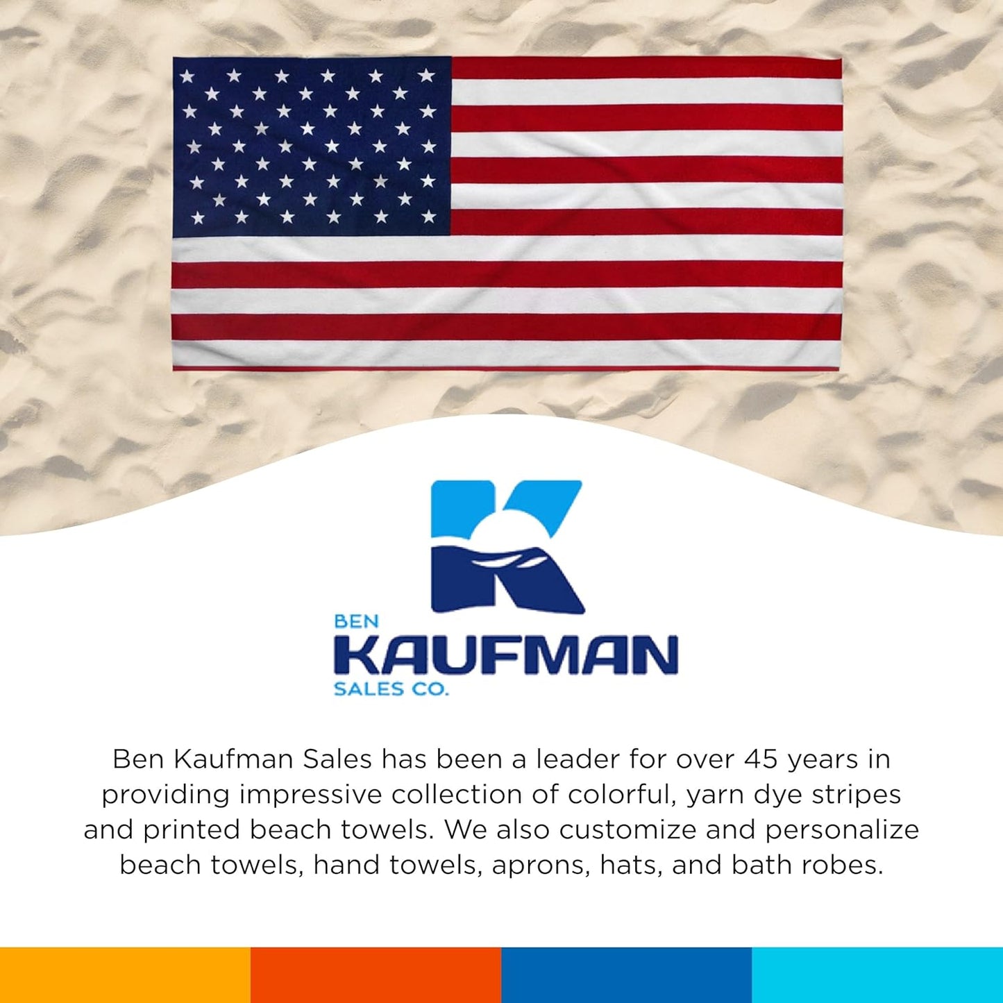 Printed Beach Towel Set - Oversized Beach Towel for Kids - Quick-Dry & Soft Cotton Towel with Printed Design - Luxury Towel for Swimming - 30" x 60", American Flag/100 Dollar Bill (2 Pack) Visit the BEN KAUFMAN SALES CO Store