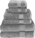 Luxury 100% Cotton Towels | 6 Piece Bath Towel Set | 2 Bath Towels (54 in x 30 in), 2 Hand Towels (16 x 28), 2 Washcloths (13 x 13) | Soft, Absorbent Towels for Bathroom