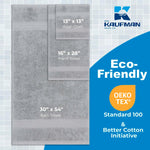 Luxury 100% Cotton Towels | 6 Piece Bath Towel Set | 2 Bath Towels (54 in x 30 in), 2 Hand Towels (16 x 28), 2 Washcloths (13 x 13) | Soft, Absorbent Towels for Bathroom