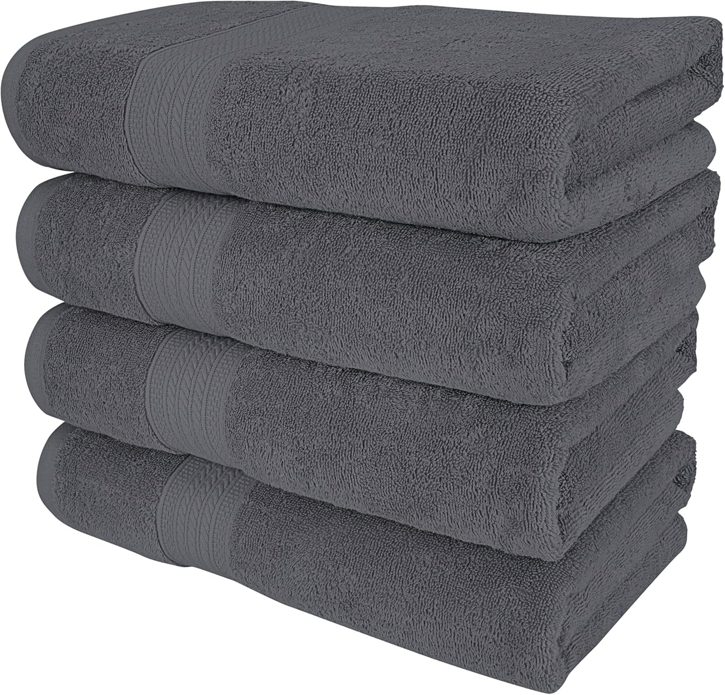 4 Piece 100% Cotton Bath Towel Set | 54 x 30 in | 4 Luxury Bath Towels | Highly Absorbent & Quick Dry Towel | Thick & Soft Premium Bath Towels for Bathroom