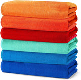 Cotton Multicolored Beach Towels - 6 Colors | Absorbent, Quick Drying, Oversized (34 x 64) Lightweight, Durable - Pool, Camping & Picnics
